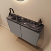 MONDIAZ TURE-DLUX Meuble WC 80 cm Smoke. EDEN lavabo Lava position gauche. Avec 1 trou de robinet. SW1104062