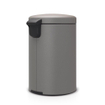 Brabantia NewIcon Poubelle à pédale - 20 litres - seau intérieur en plastique - mineral concrete grey SW1117474