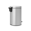 Brabantia NewIcon Poubelle à pédale - 12 litres - seau intérieur en plastique - gris métallique SW767506