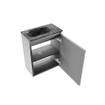 MONDIAZ TURE-DLUX Meuble toilette - 40cm - Plata - EDEN - vasque Lava - position gauche - sans trou de robinet SW1104057