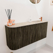 Mondiaz JOYA-DLUX Meuble de salle de bains 91,6cm - arrondi gauche couleur Shadow - Vasque FAYE position Droite 1 trou de robinet couleur Frappe SW1422705