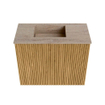 Mondiaz JOYA-DLUX 50cm toiletmeubel - kleur Oak - Wastafel FAYE positie Links Zonder kraangat kleur Saba. SW1424174