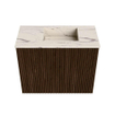 Mondiaz JOYA-DLUX Meuble de toilette 50cm - couleur Walnut - Vasque FAYE position Droite Sans trou de robinet couleur Nata. SW1424464