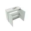 MONDIAZ TURE-DLUX Meuble toilette - 60cm - Greey - EDEN - vasque Ostra - position droite - sans trou de robinet SW1104835