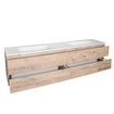 BRAUER Glacier wastafel - 200x46x2cm - 2 wasbakken - 0 kraangaten- fine stone - mat wit SW208960