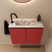 MONDIAZ TURE-DLUX 60cm toiletmeubel Fire. EDEN wastafel Glace positie links. Met 1 kraangat. SW1103285