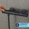 GROHE Precision Start Ensemble de douche - mitigeur de douche thermostatique - avec ensemble barre de douche - 60cm - douchette à main ronde - 1 type de jet - flexible de douche lisse - noir mat SW1126436