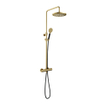 Hotbath Cobber ensemble de douche à effet de pluie thermostatique avec douche de tête ronde 30 cm douchette ronde laiton brossé PVD SW440526