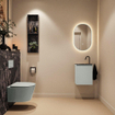 MONDIAZ TURE-DLUX Meuble toilette - 40cm - Greey - EDEN - vasque Lava - position gauche - 1 trou de robinet SW1103821