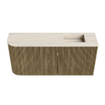 Mondiaz JOYA-DLUX 91.6cm toiletmeubel - ronding links kleur Dusk - Wastafel FAYE positie Rechts Zonder kraangat kleur Meli. SW1425858