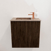 Mondiaz JOYA-DLUX Meuble de toilette 40cm - couleur Walnut - Lavabo FAYE position Gauche 1 trou de robinet couleur Arena. SW1424316