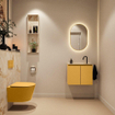 MONDIAZ TURE-DLUX Meuble toilette - 60cm - Ocher - EDEN - vasque Frappe - position centrale - 1 trou de robinet SW1102903