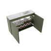 MONDIAZ TURE-DLUX Meuble WC 80 cm Army. Lavabo EDEN Opalo position droite. Avec 1 trou de robinet. SW1104226