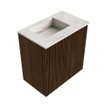 Mondiaz JOYA-DLUX 40cm toiletmeubel - kleur Walnut - Wastafel FAYE positie Links Zonder kraangat kleur Ostra. SW1426208