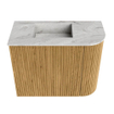 Mondiaz JOYA-DLUX 51.6cm toiletmeubel - ronding rechts kleur Oak - Wastafel FAYE positie Links 1 kraangat kleur Glace. SW1421976