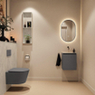 MONDIAZ TURE-DLUX Meuble toilette - 40cm - Dark Grey - EDEN - vasque Opalo - position centrale - sans trou de robinet SW1104238