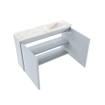 MONDIAZ TURE-DLUX Meuble toilette - 80cm - Clay - EDEN - vasque Frappe - position droite - sans trou de robinet SW1102708