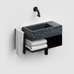 Clou Flush 3 lave-main - 36x18cm - droite - PE recyclé - Univers noir SW848907