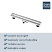 FugaFlow Eccelente Anta douchegoot 80cm met tegelrooster met vloerflens RVS - Black Friday - SW721308