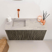Mondiaz JOYA-DLUX 70cm toiletmeubel - kleur Shadow - Wastafel FAYE positie Links Zonder kraangat kleur Glace. SW1422749