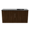 Mondiaz JOYA-DLUX 80cm toiletmeubel - kleur Walnut - Wastafel FAYE positie Rechts 1 kraangat kleur Lava. SW1422503