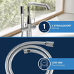 GROHE Essence New Afbouwdeel vrijstaande badkraan - omstel - draaibare uitloop 27.7cm - handdouche - doucheslang - brushed cool sunrise SW98813