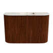 Mondiaz JOYA-DLUX Meuble de salle de bains 63.2cm - arrondis gauche et droite couleur Ruby - Vasque FAYE position Milieu Sans trou de robinet couleur Frappe SW1423510
