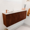 Mondiaz JOYA-DLUX 111.6cm toiletmeubel - ronding rechts kleur Ruby - Wastafel FAYE positie Links 1 kraangat kleur Nata. SW1425466