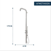 Fugaflow panneau de douche acier inoxydable 316 douchette murale acier inoxydable brossé SW890155