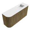 Mondiaz JOYA 81.6cm toiletmeubel - ronding links kleur Dusk - Wastafel FAYE positie Rechts Zonder kraangat kleur Talc. SW1421691