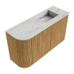 Mondiaz JOYA-DLUX 71.6cm toiletmeubel - ronding links kleur Oak - Wastafel FAYE positie Rechts Zonder kraangat kleur Opalo. SW1422155