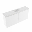 MONDIAZ TURE-DLUX Meuble toilette - 100cm - Talc - EDEN - vasque Opalo - position centrale - 1 trou de robinet SW1104118