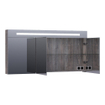 BRAUER Double Face Armoire de toilette 139x70x15cm 3 portes, éclairage LED intégré 4000K MFC G-Canyon SW499513