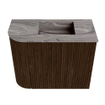 Mondiaz JOYA-DLUX 51.6cm toiletmeubel - ronding links kleur Walnut - Wastafel FAYE positie Rechts 1 kraangat kleur Sombra. SW1424745