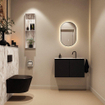 MONDIAZ TURE-DLUX Meuble toilette - 80cm - Urban - EDEN - vasque Glace - position centrale - 1 trou de robinet SW1103123
