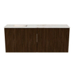 Mondiaz JOYA-DLUX 100cm toiletmeubel - kleur Walnut - Wastafel FAYE positie Links Zonder kraangat kleur Frappe. SW1422328
