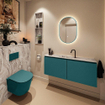 MONDIAZ TURE-DLUX Meuble toilette - 120cm - Smag - EDEN - vasque Glace - position centrale - 1 trou de robinet SW1103532