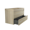 Forzalaqua Ibiza Ensemble meuble de salle de bains - 100x50x70cm - 2 tiroirs - lavabo en travertin - 1 trou de robinet - jeu de supports - bouchen de vidage - Smoke SW1476866