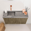 Mondiaz JOYA-DLUX 70cm toiletmeubel - kleur Dusk - Wastafel FAYE positie Links Zonder kraangat kleur Sombra. SW1426130