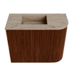 Mondiaz JOYA-DLUX Meuble de toilette 51,6cm - arrondi droit couleur Ruby - Lavabo FAYE position Gauche 1 trou de robinet couleur Arena SW1425285