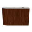 Mondiaz JOYA-DLUX 61.6cm toiletmeubel - ronding links kleur Ruby - Wastafel FAYE positie Rechts Zonder kraangat kleur Glace. SW1423567