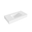 Mondiaz GRUNNE Lavabo suspendu - 80cm - lavabo central - bord 12cm - solid surface Talc SW427895