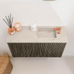 Mondiaz JOYA-DLUX 70cm meuble de salle de bains - couleur Shadow - Vasque FAYE position Droite 1 trou de robinet couleur Opalo. SW1422976