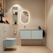 MONDIAZ TURE-DLUX Meuble toilette - 120cm - Greey - EDEN - vasque Opalo - position gauche - sans trou de robinet SW1104355