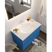 Mondiaz VICA ensemble de meuble de salle de bain - 80cm - meuble sous-vasque jeans - 2 tiroirs - lavabo moon milieu - 1 trou de robinet - miroir LED - version XL 60cm haut SW1098185