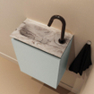 MONDIAZ TURE-DLUX Meuble toilette - 40cm - Greey - EDEN - vasque Glace - position gauche - 1 trou de robinet SW1103302