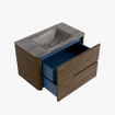 Mondiaz CIRO-DLUX Badkamermeubelset - 80x45x50cm - Solid surface wastafel Oza - 1 wasbak Midden - 1 kraangat - 2 lades - Dusk SW1533255
