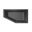 Xenz Society 160 baignoire - 160x90cm - avec trop-plein - sans bonde - Installation d'angle à droite - Acrylique Ebony mat SW103359