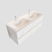 Mondiaz VICA Meuble Carrara avec 2 tiroirs 120x50x45cm vasque lavabo Cloud double 2 trous de robinet SW410338