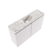 MONDIAZ TURE-DLUX Meuble toilette - 80cm - Cale - EDEN - vasque Glace - position centrale - 1 trou de robinet SW1103173